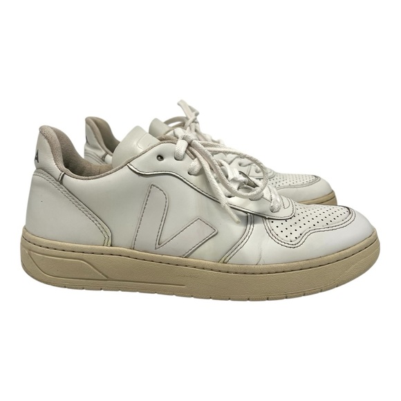 Veja V10 White Leather Casual Sneakers Women’s 38 - Picture 2 of 15